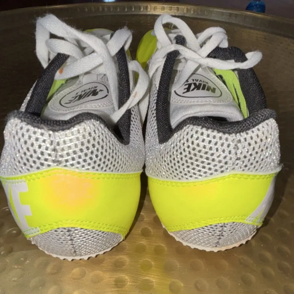 Nike Rival S Track Running Spikes Yellow White Athletic Shoes size 10